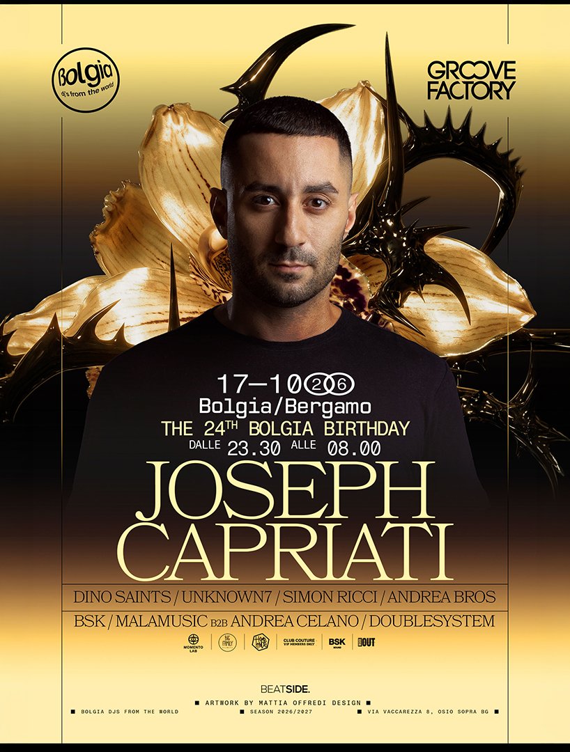 Locandina di 17/10/26 JOSEPH CAPRIATI – Groove Factory @ Bolgia