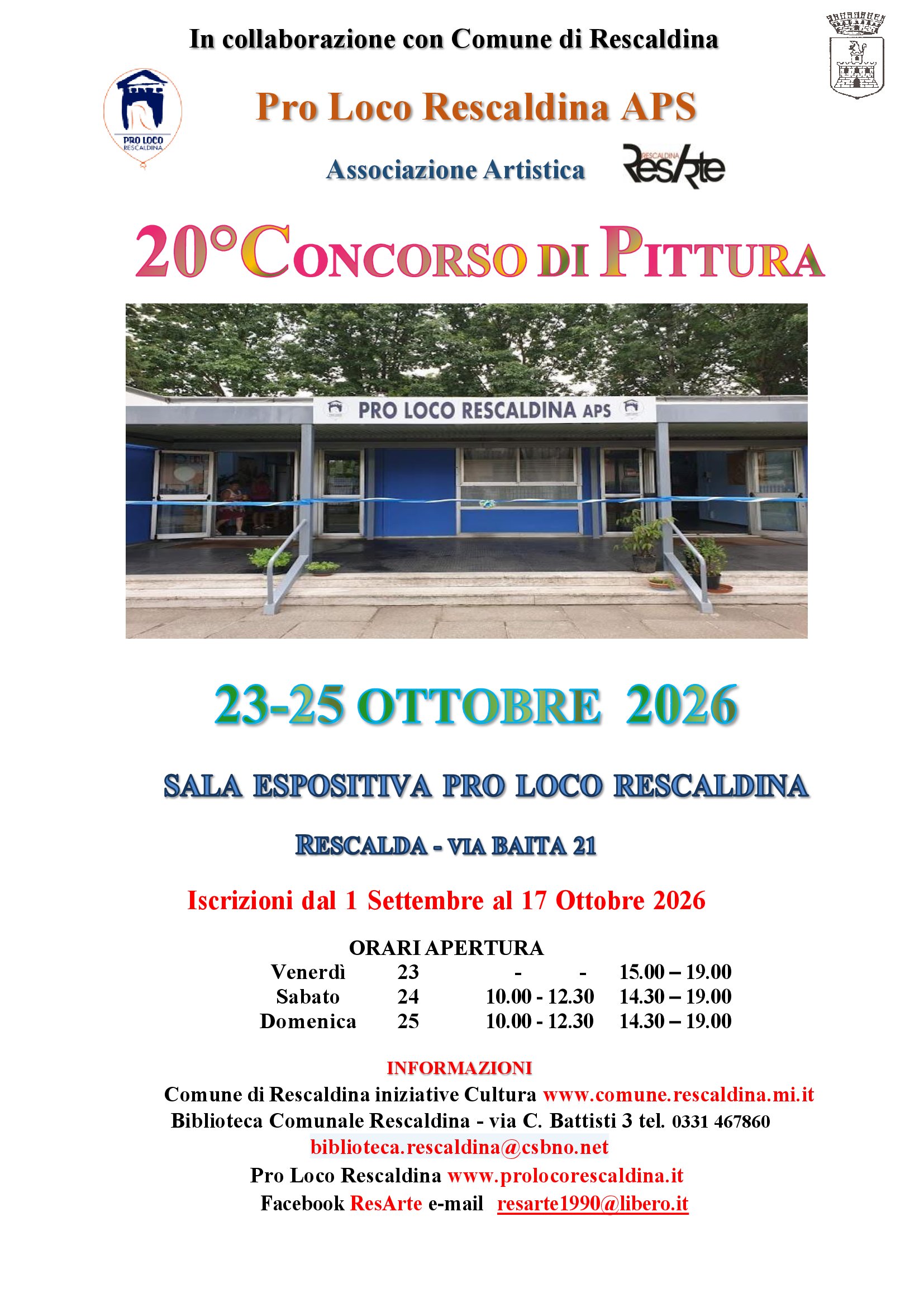 Locandina di 20° Concorso di Pittura – Premio Città di Rescaldina 2026