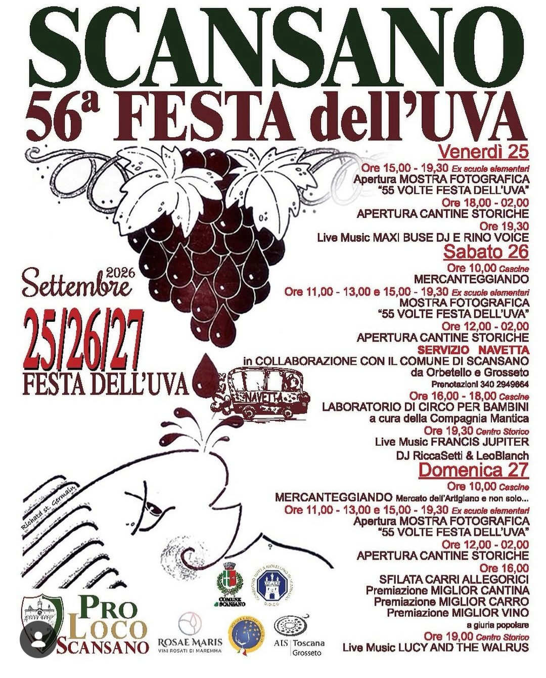 Locandina di 56ª Festa dell’Uva – Sabato