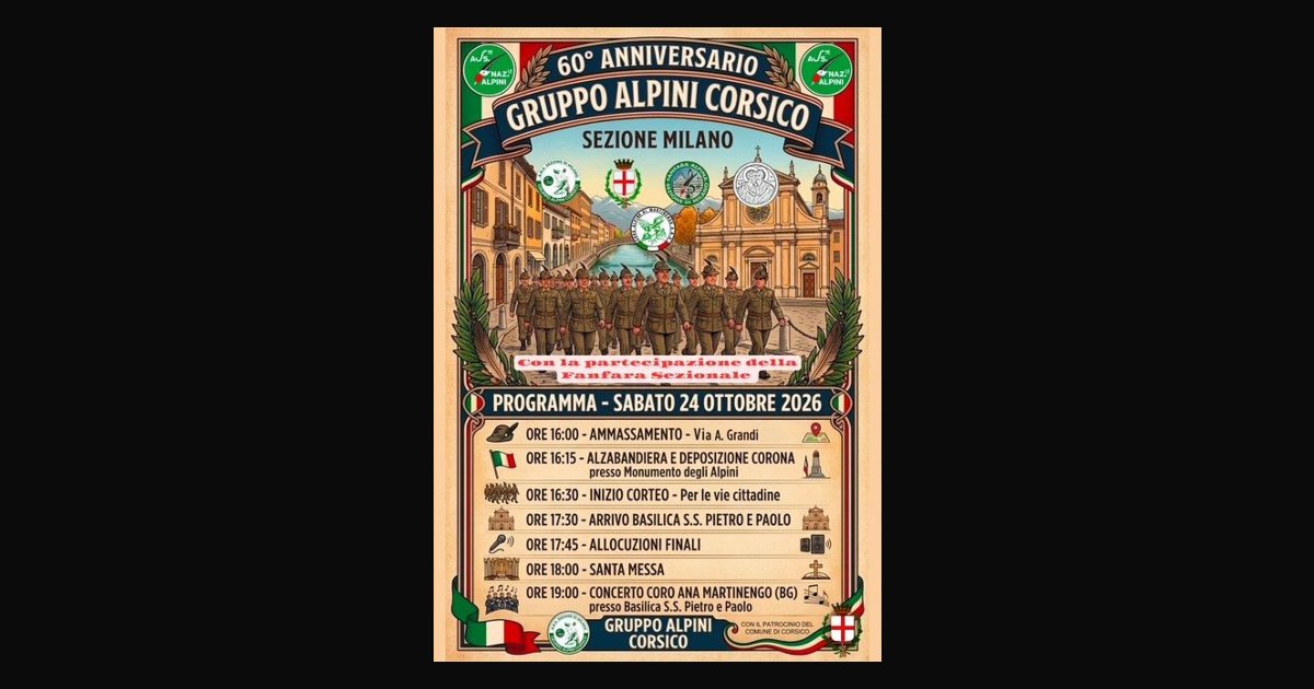 Locandina di 60° Anniversario del Gruppo Alpini