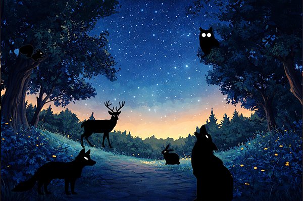 Locandina di ANIMALI DELLA NOTTE: CHI SI SVEGLIA QUANDO BRILLANO LE STELLE?