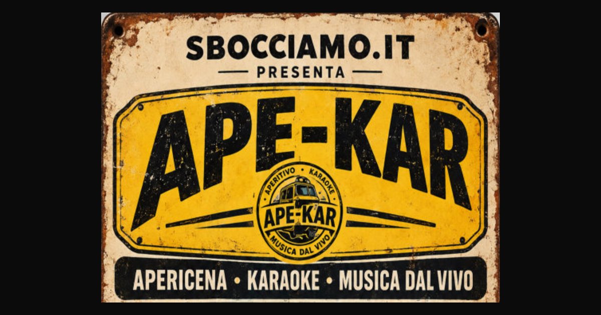 Locandina di Ape-kar: Apericena, Karaoke E Musica Dal Vivo