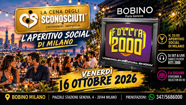 Locandina di Aperitivo Social e DJset anni 2000 al Bobino Club di Milano