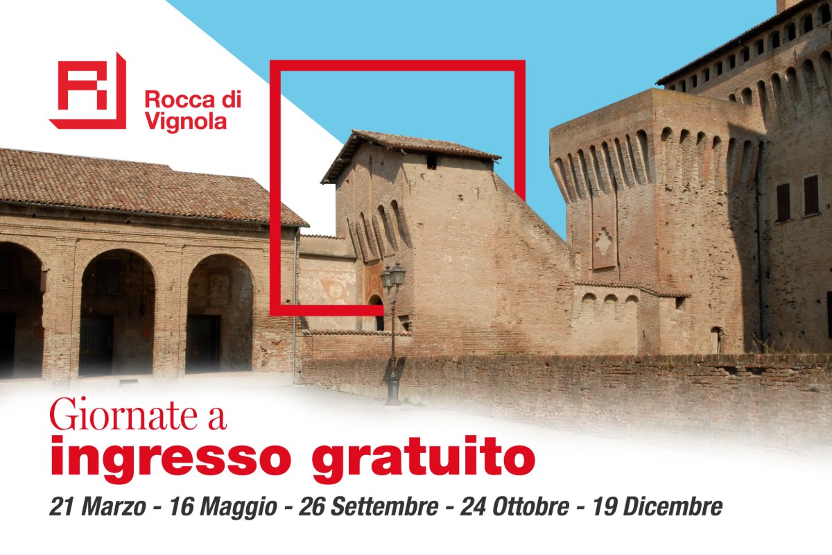 Locandina di Aperture gratuite alla Rocca di Vignola: il calendario 2026