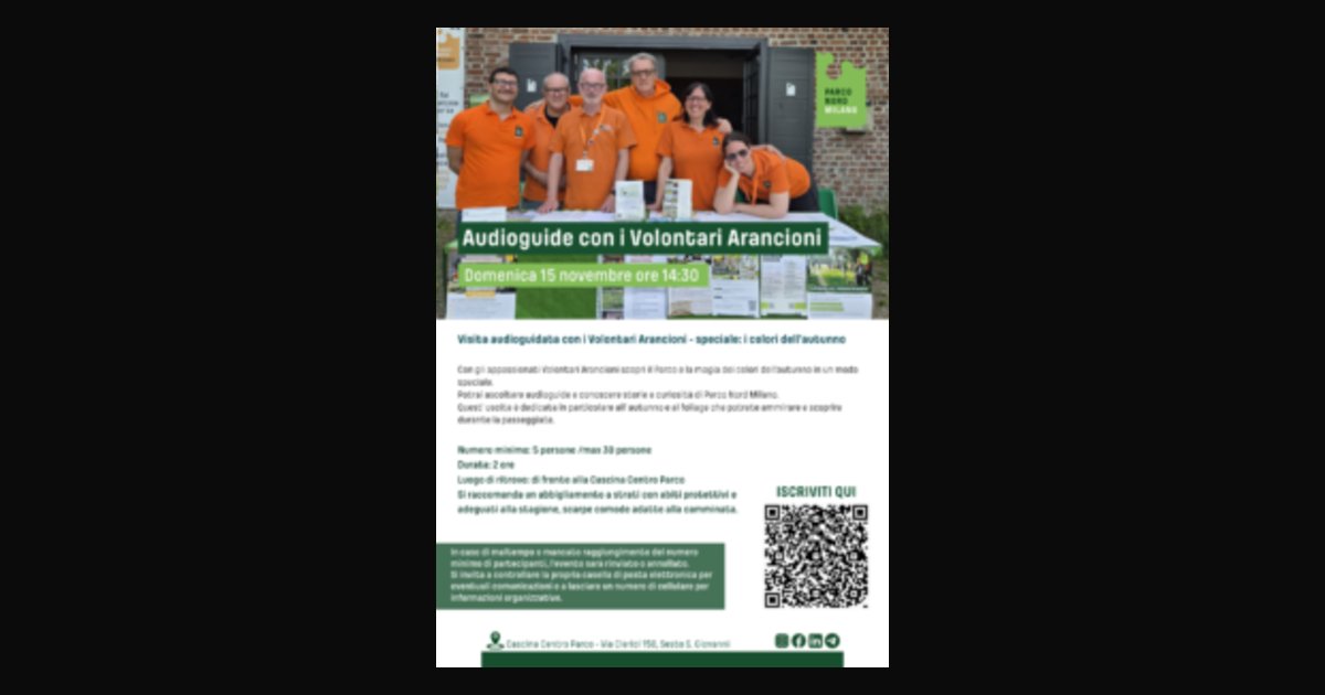 Locandina di Audioguide con i Volontari Arancioni – speciale: i colori dell’autunno