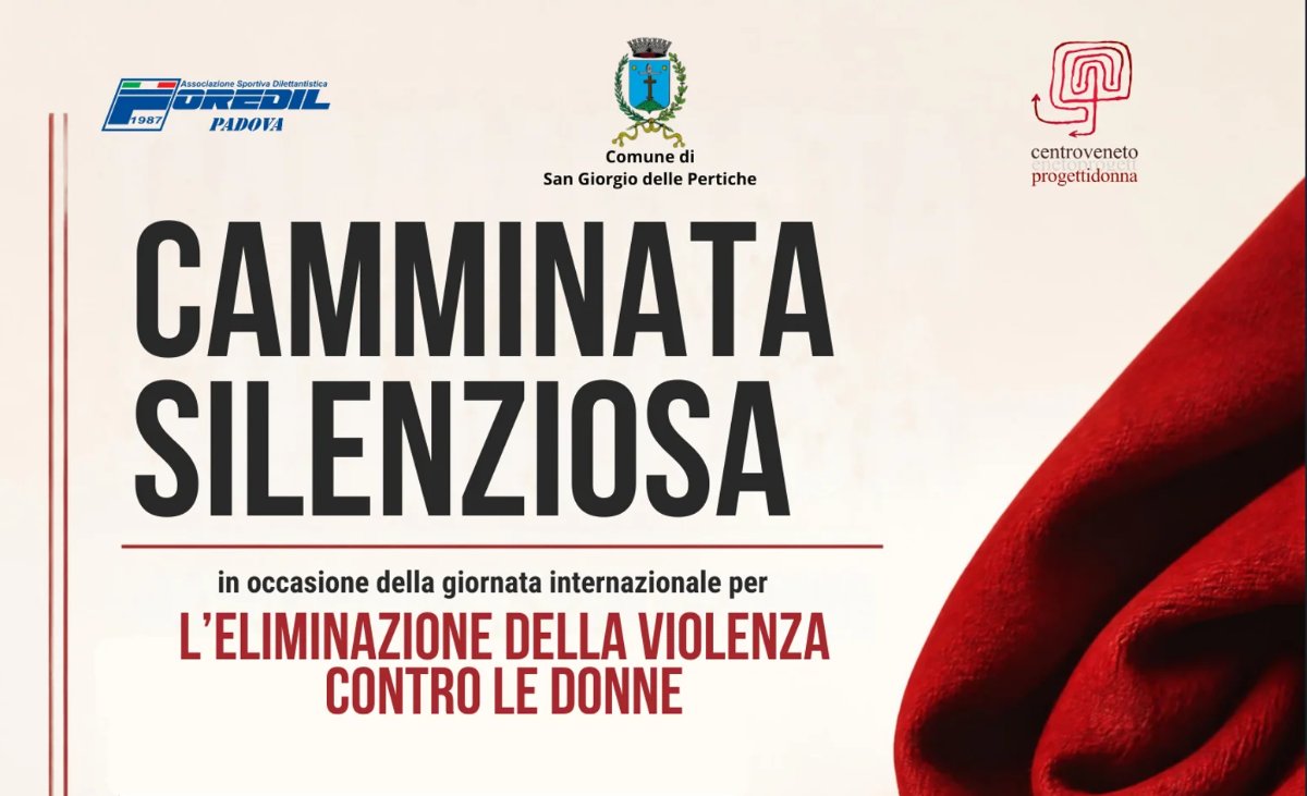Locandina di Camminata silenziosa contro la violenza sulle donne