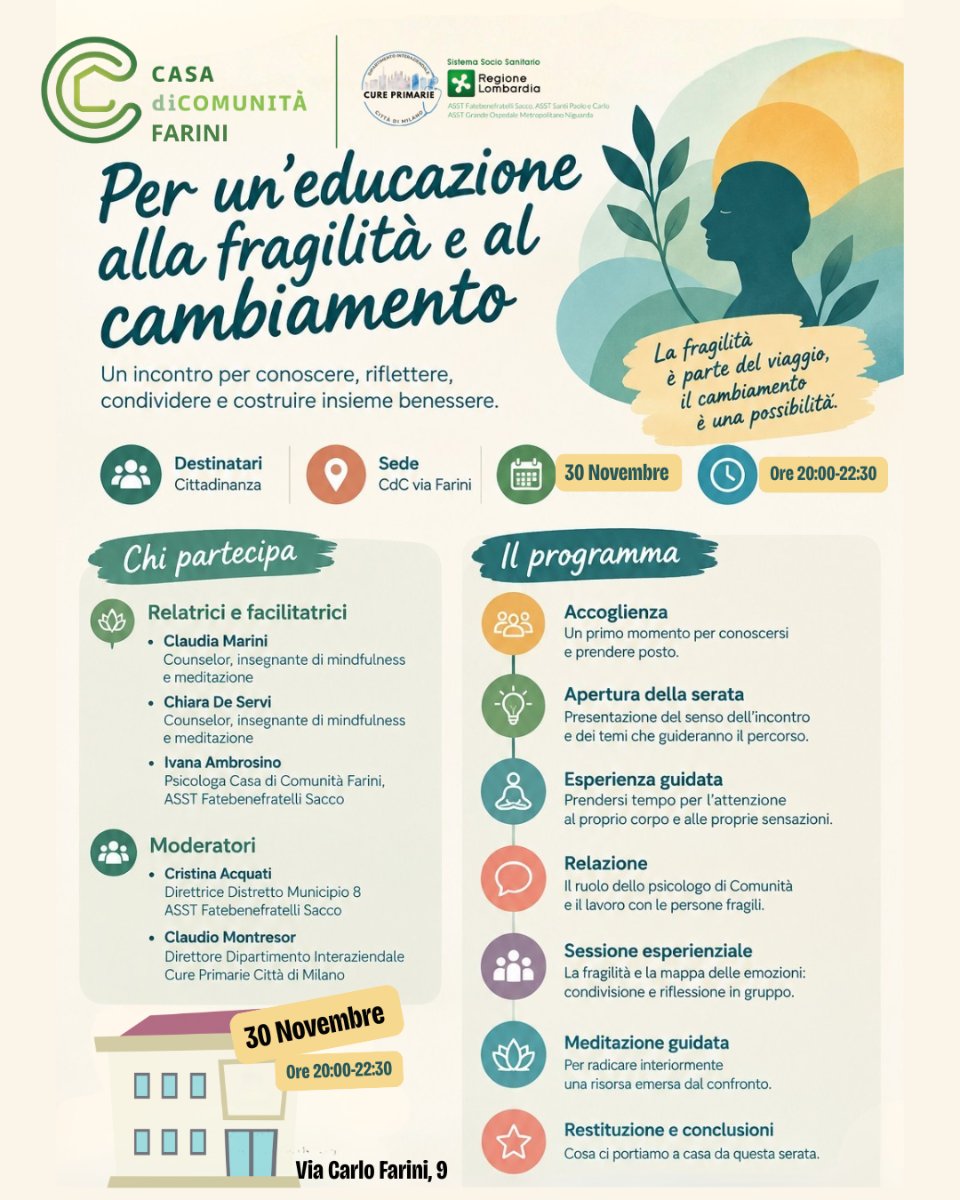 Locandina di Casa di Comunità Farini – Fragilità e cambiamento