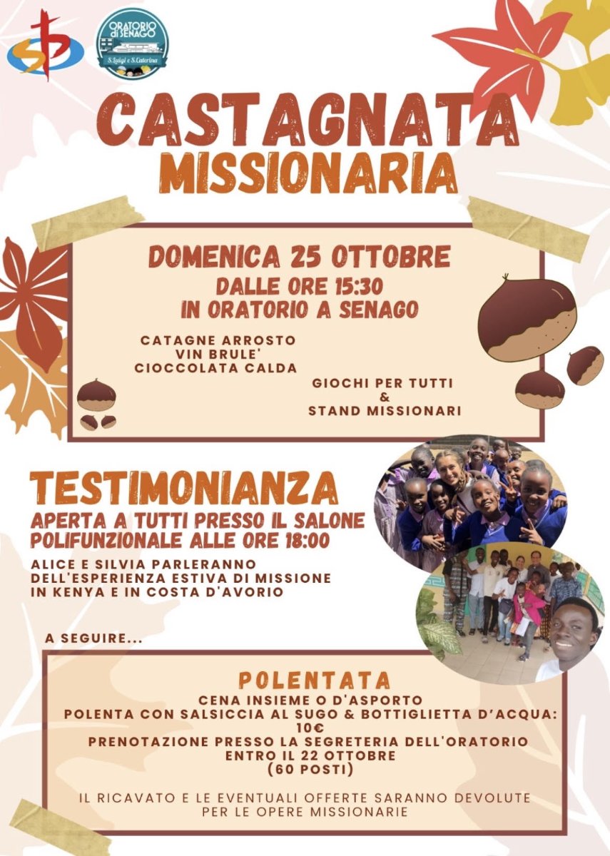 Locandina di Castagnata Missionaria