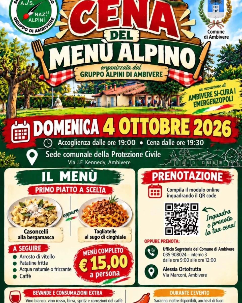 Locandina di Cena con menù alpino