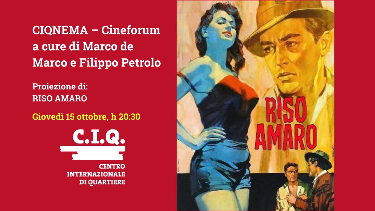 Locandina di CIQNEMA – Cineforum a cura di Marco de Marco e Filippo Petrolo