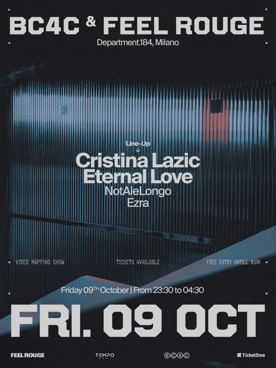 Locandina di Clubbers Factory × Feel Rouge · Venerdì 9 ottobre