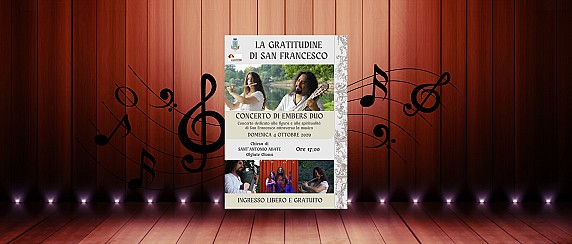 Locandina di Concerto di Embers Duo: “La Gratitudine di San Francesco”