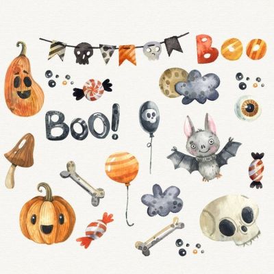 Locandina di Corso di acquerello per bambini: ghirlanda di Halloween