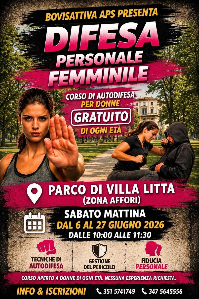 Locandina di Corso di difesa personale Villa Litta