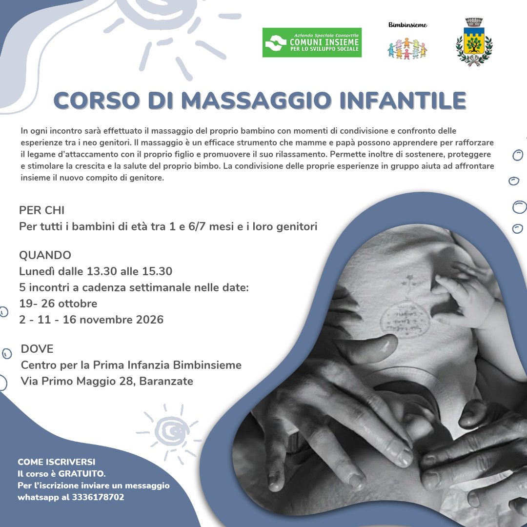 Locandina di Corso massaggio infantile