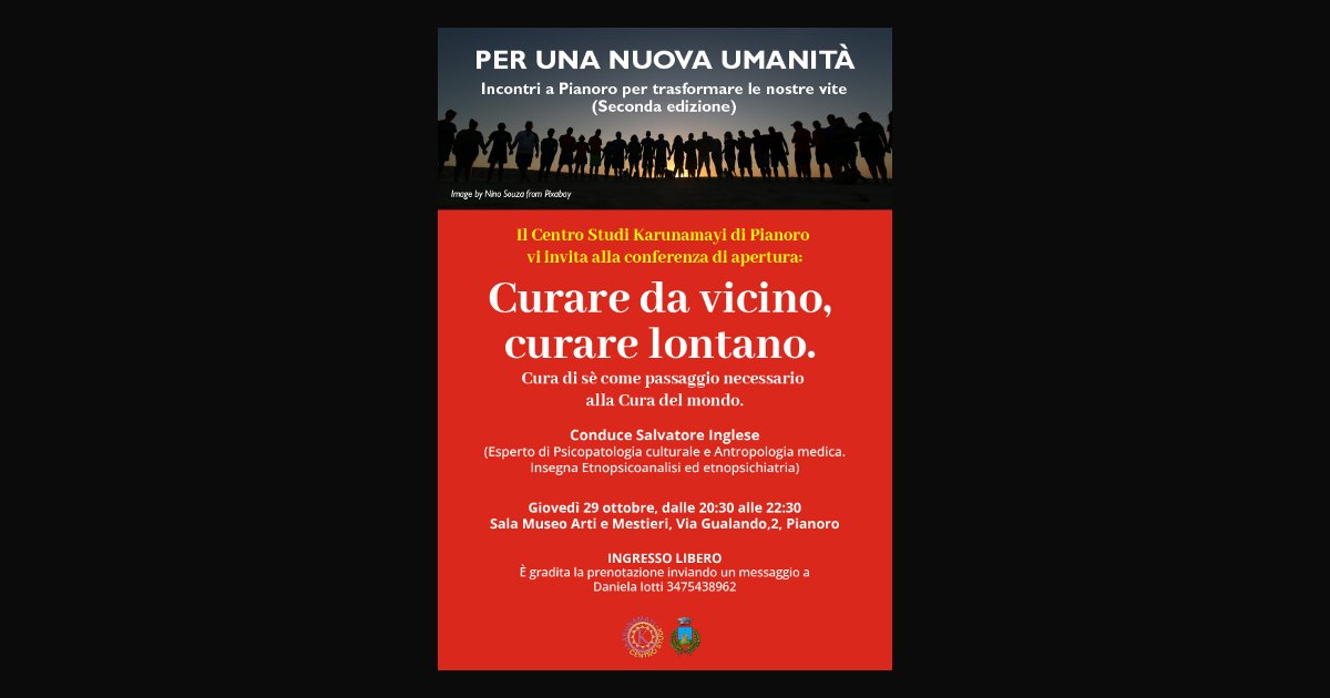 Locandina di “Curare da vicino, curare lontano”