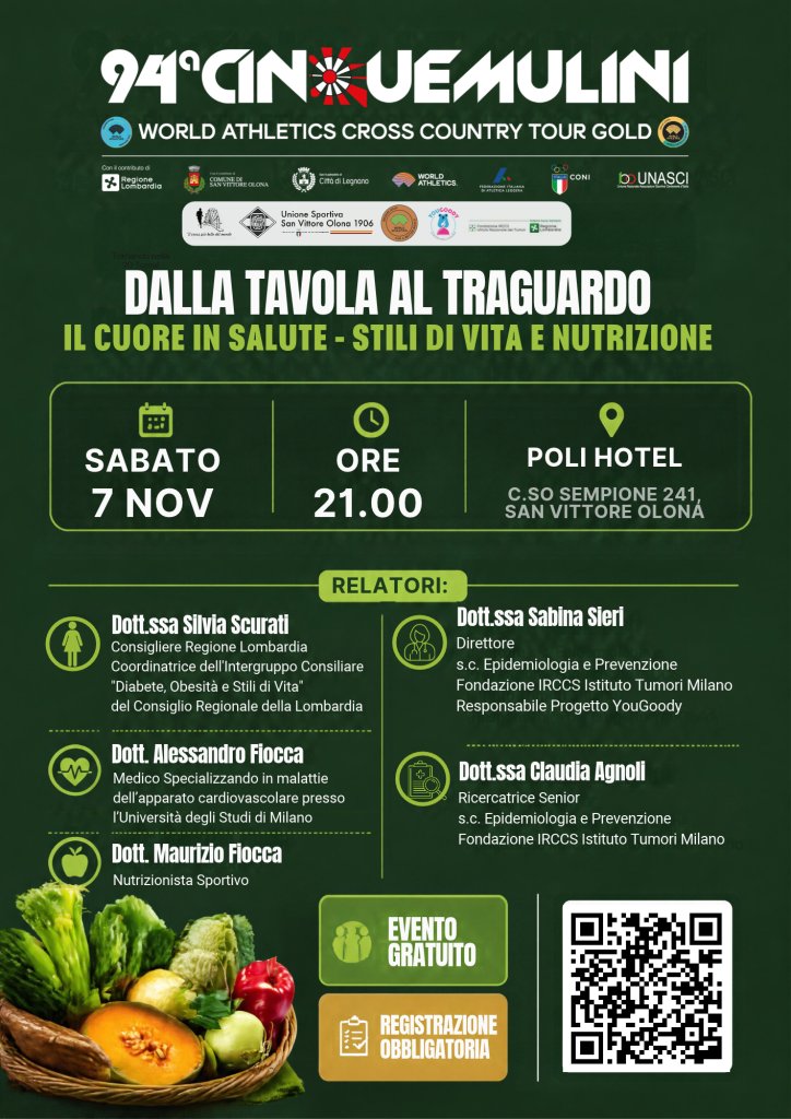 Locandina di Dalla Tavola al Traguardo – Il cuore in salute: stili di vita e nutrizione
