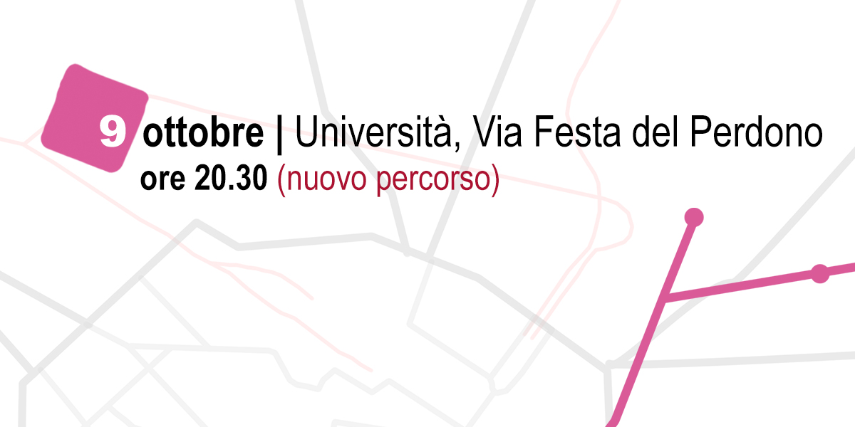 Locandina di Camminare nella memoria – Via Festa del Perdono