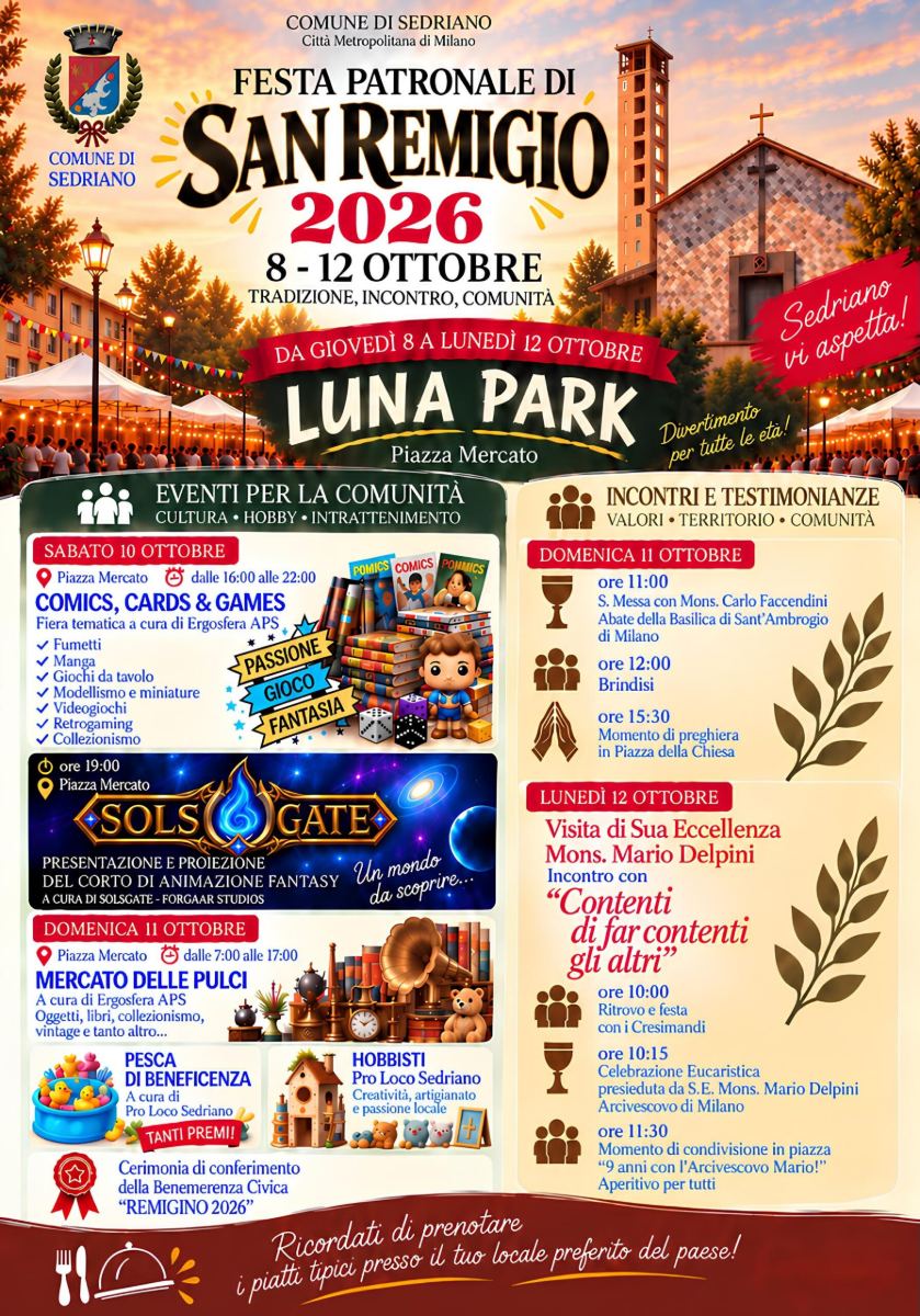 Locandina di Festa Patronale San Remigio 2026