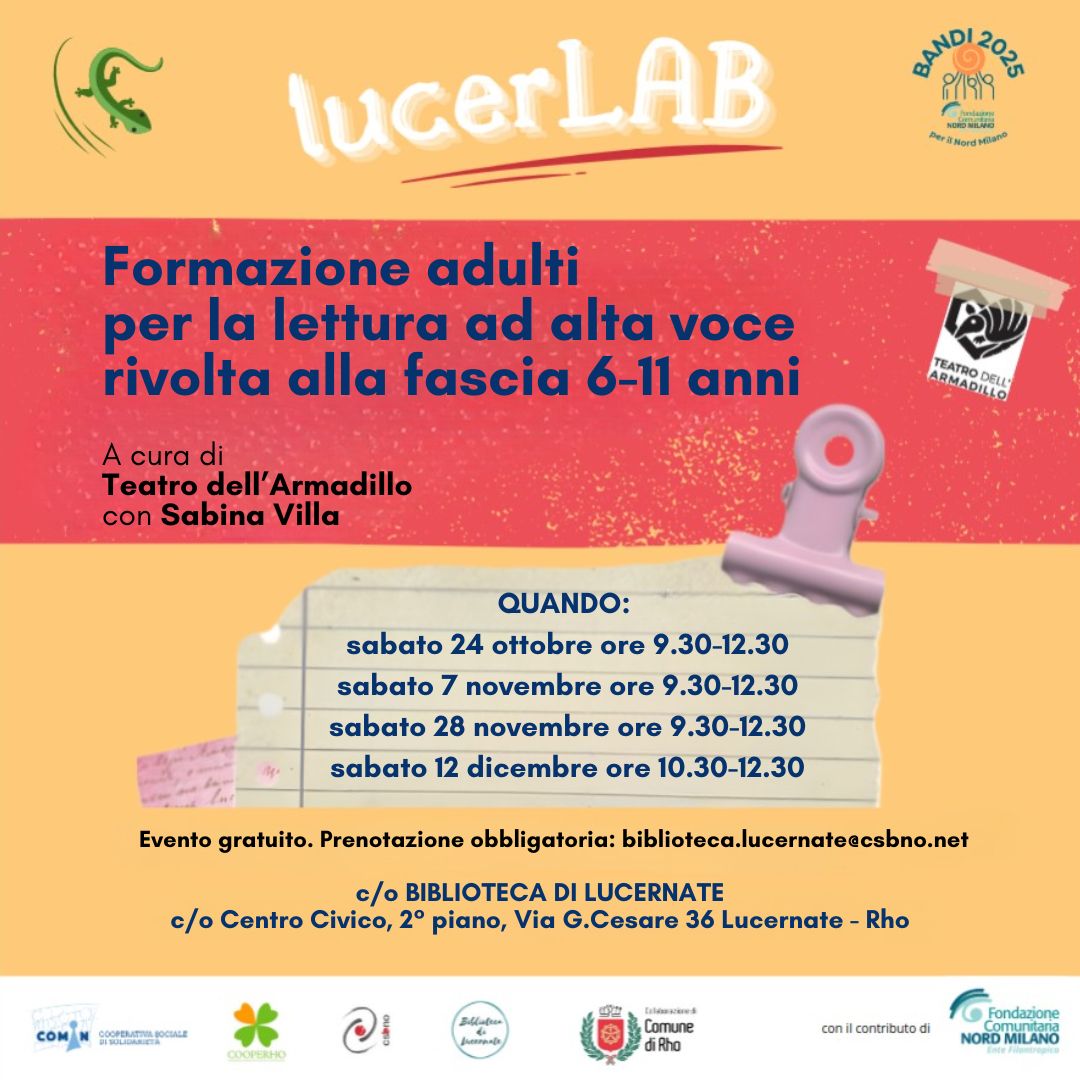 Locandina di Formazione adulti per la lettura ad alta voce rivolta alla fascia 6-11 anni