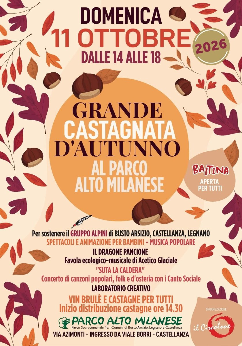 Locandina di Grande castagnata d'autunno al PAM