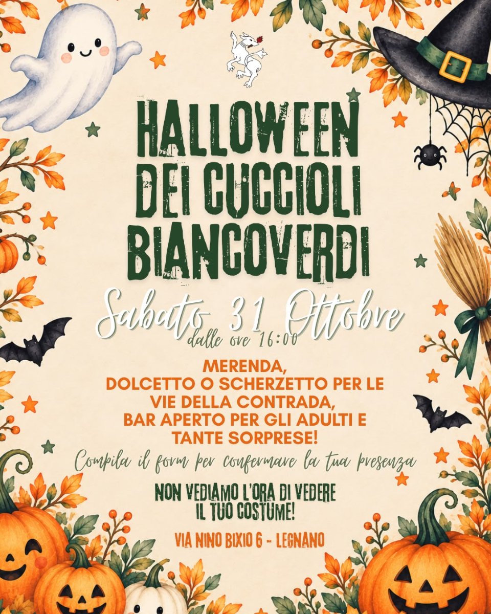 Locandina di Halloween dei Cuccioli Biancoverdi