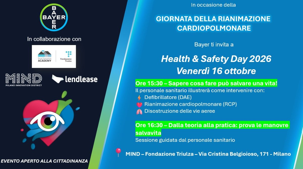 Locandina di Health&Safety Day – Giornata Mondiale della Rianimazione Cardiopolmonare