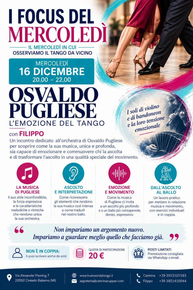 Locandina di I Focus del Mercoledì – Osvaldo Pugliese, l’emozione del Tango