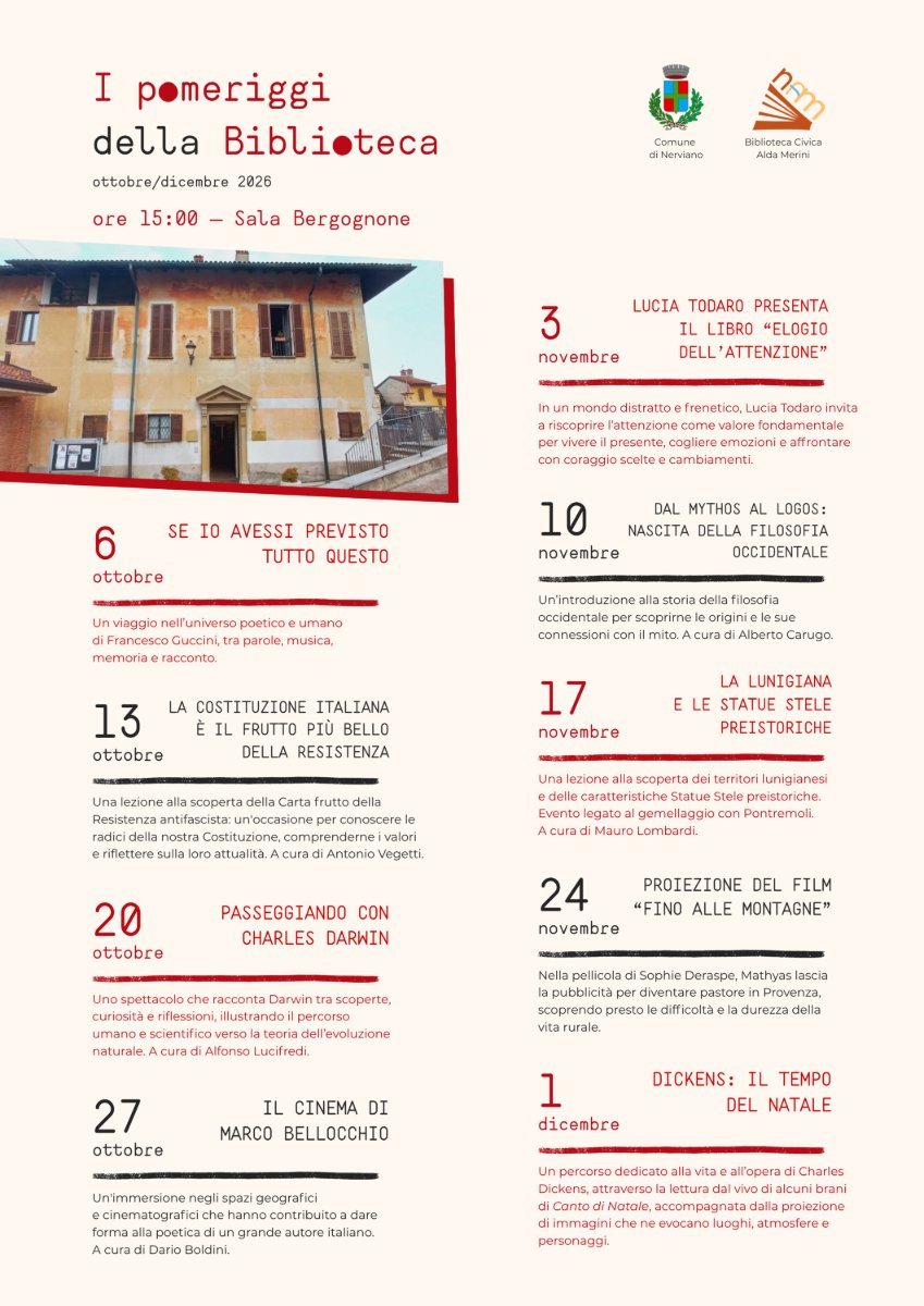 Locandina di I Pomeriggi della Biblioteca
