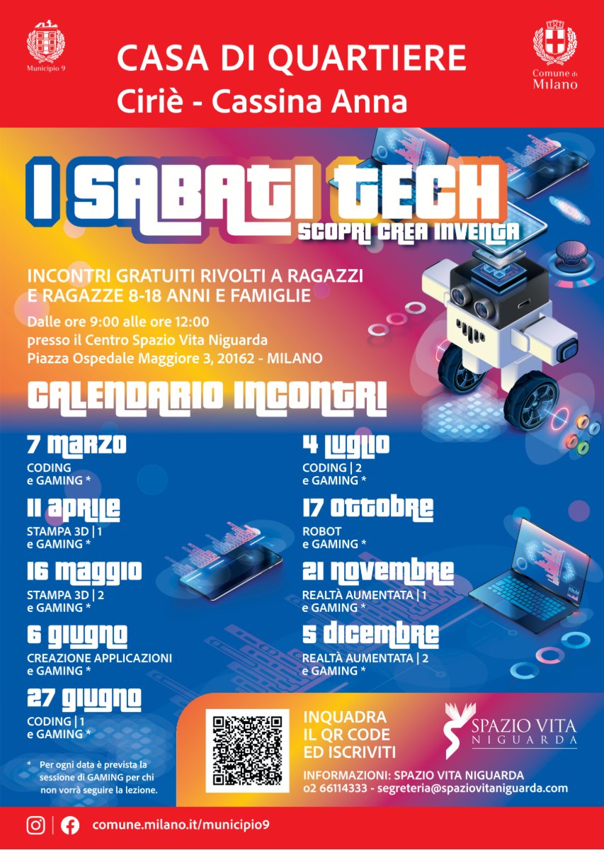 Locandina di I sabati tech. Scopri. Crea. Inventa.