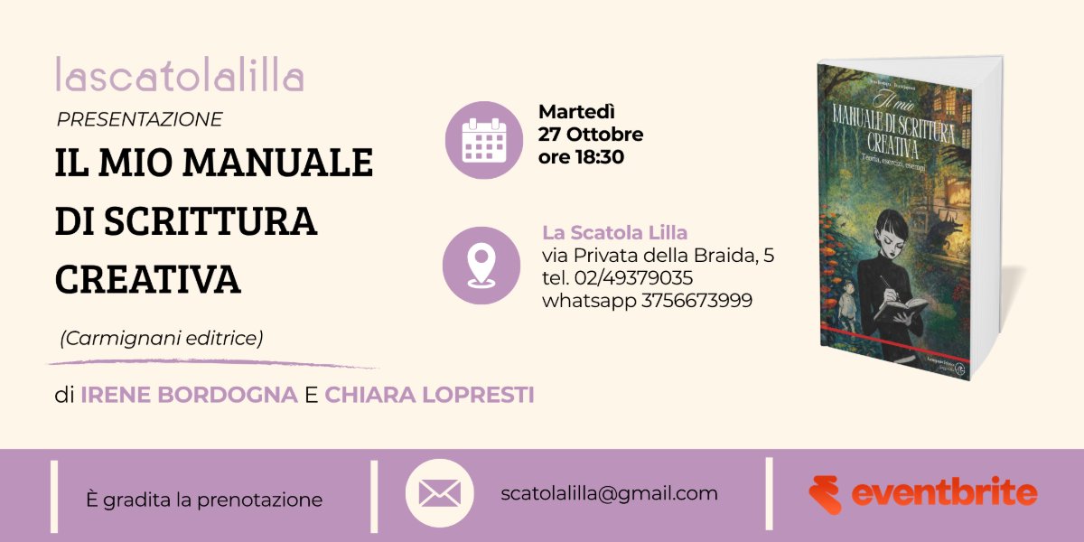 Locandina di Il mio manuale di scrittura creativa con Irina Borgogna e Chiara Lopresti