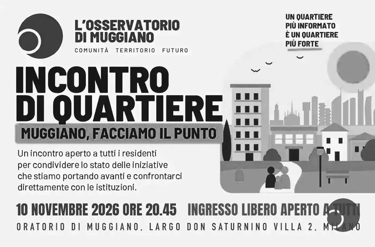 Locandina di Incontro di quartiere a Muggiano: i temi della serata del 10 novembre 2026