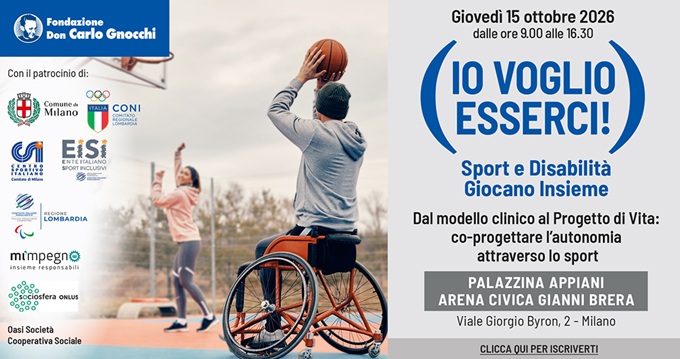 Locandina di Io Voglio Esserci! Sport e Disabilità giocano insieme. Dal modello clinico, al Progetto di Vita: co-progettare l'autonomia attraverso lo sport