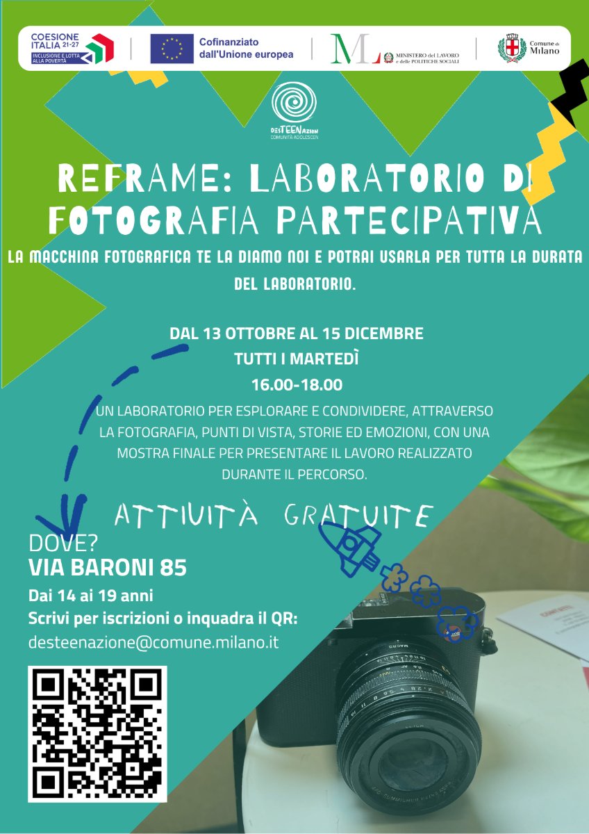 Locandina di Laboratorio di fotografia partecipativa - Progetto ReFrame