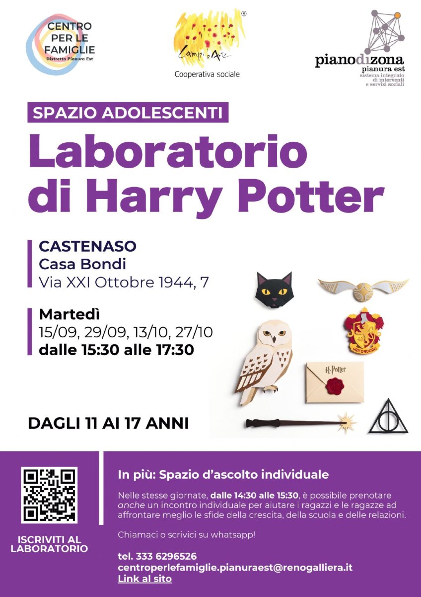 Locandina di Laboratorio di Harry Potter - Spazi di Ascolto