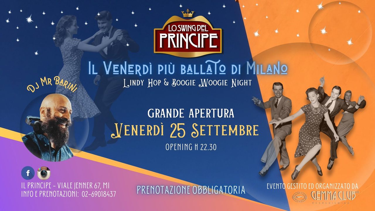 Locandina di Lo Swing del Principe – Venerdì 25 Settembre – Lindy Hop & Boogie Woogie Night