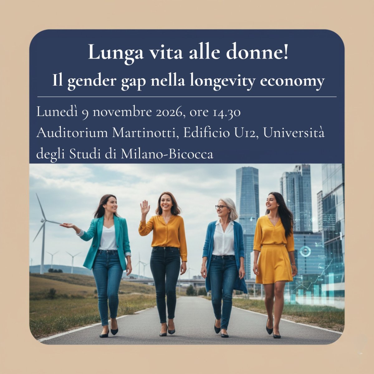 Locandina di Lunga vita alle donne. Il gender gap nella longevity economy