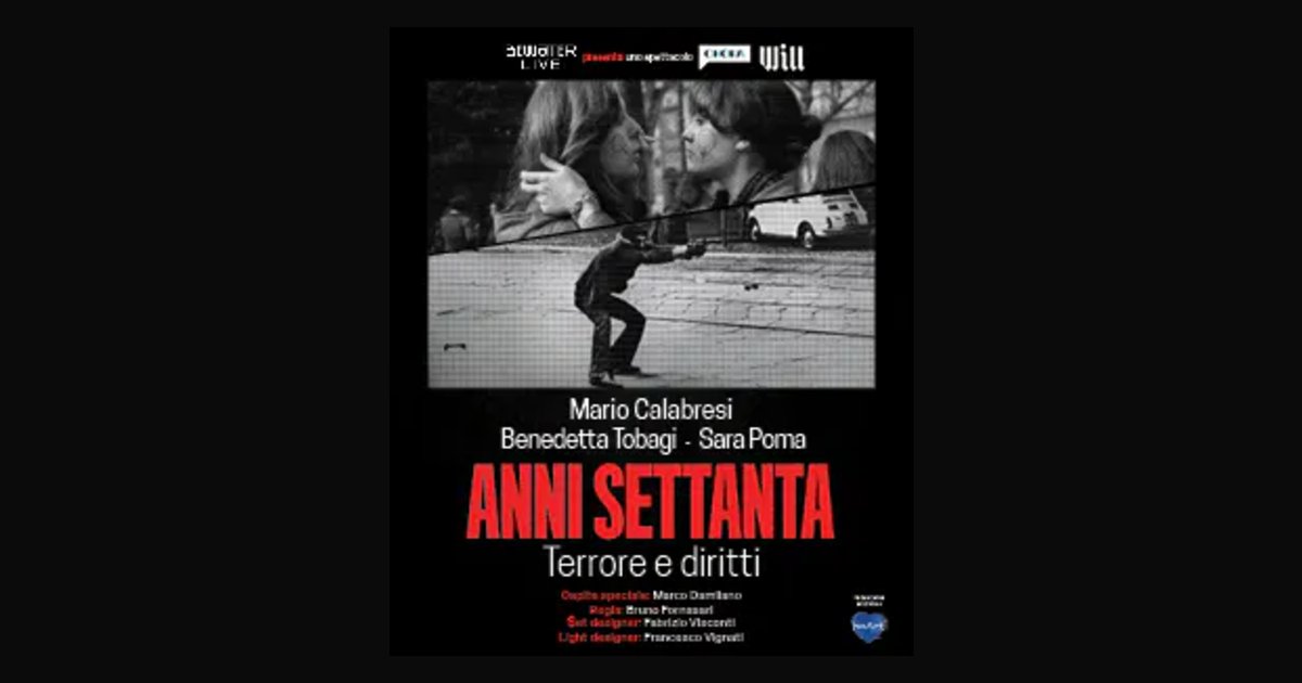 Locandina di Mario Calabresi in “Anni Settanta Terrore e Diritti”