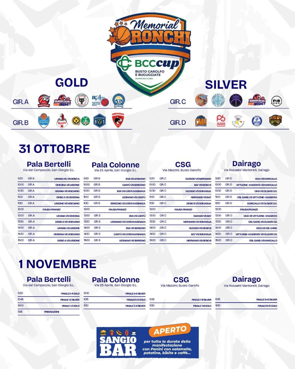 Locandina di Memorial Ronchi – BCC Cup