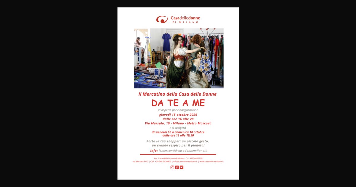 Locandina di Mercatino Da Te a Me