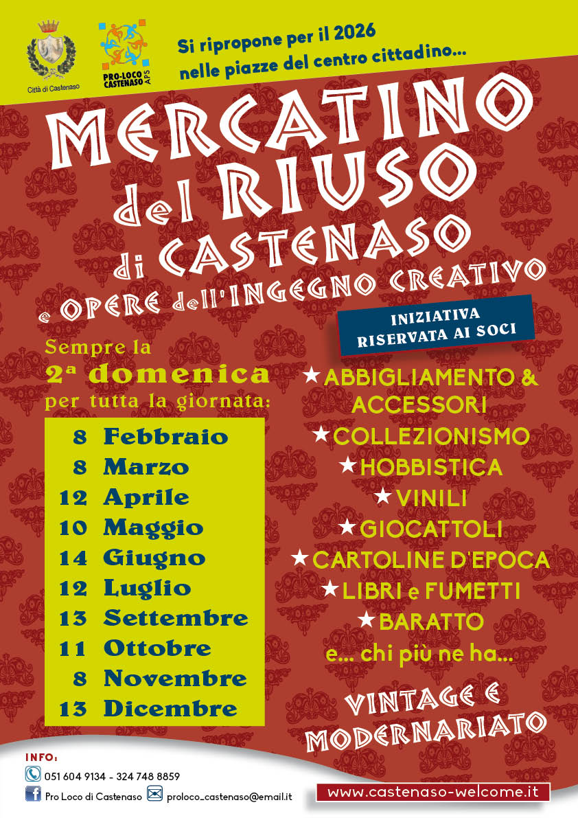 Locandina di Mercatino del Riuso di Castenaso, nono appuntamento del 2026