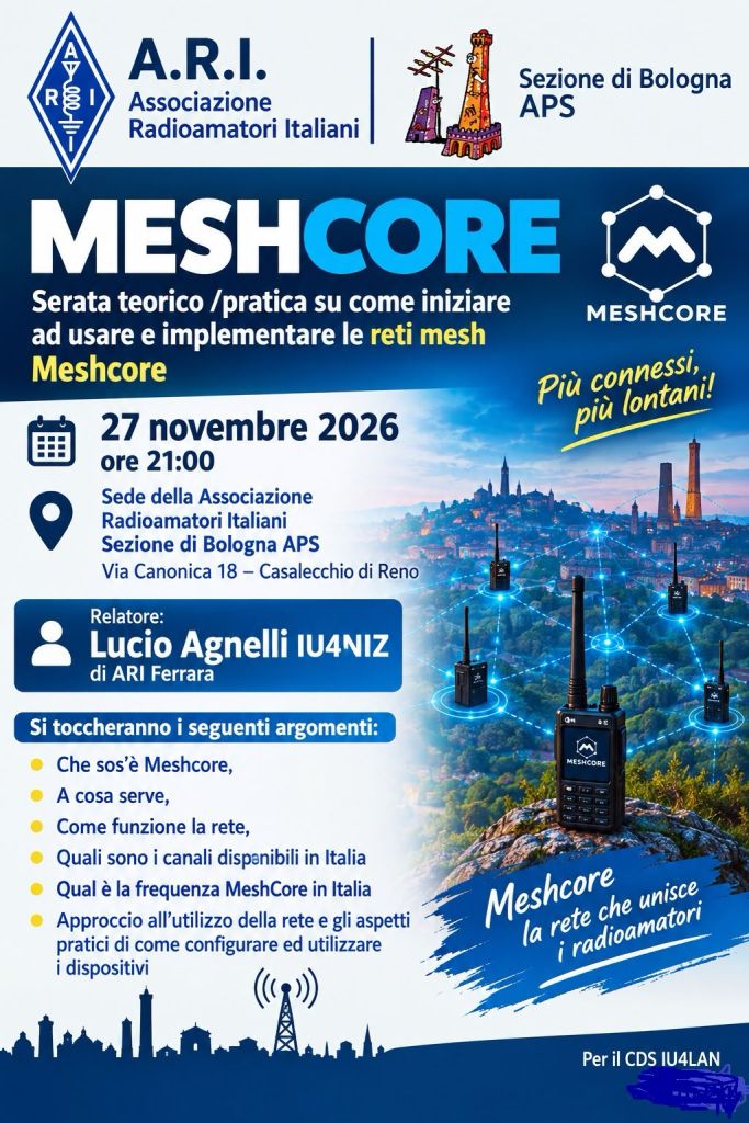 Locandina di MeshCore: la rete che unisce i radioamatori