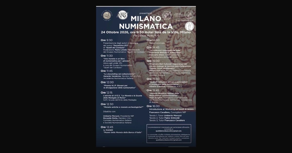 Locandina di Milano Numismatica 2026