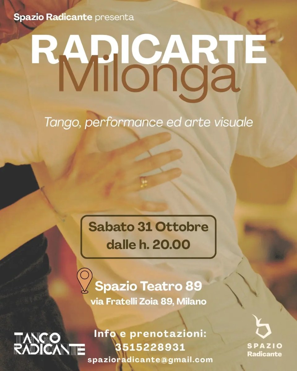 Locandina di Milonga e Arte Radicante