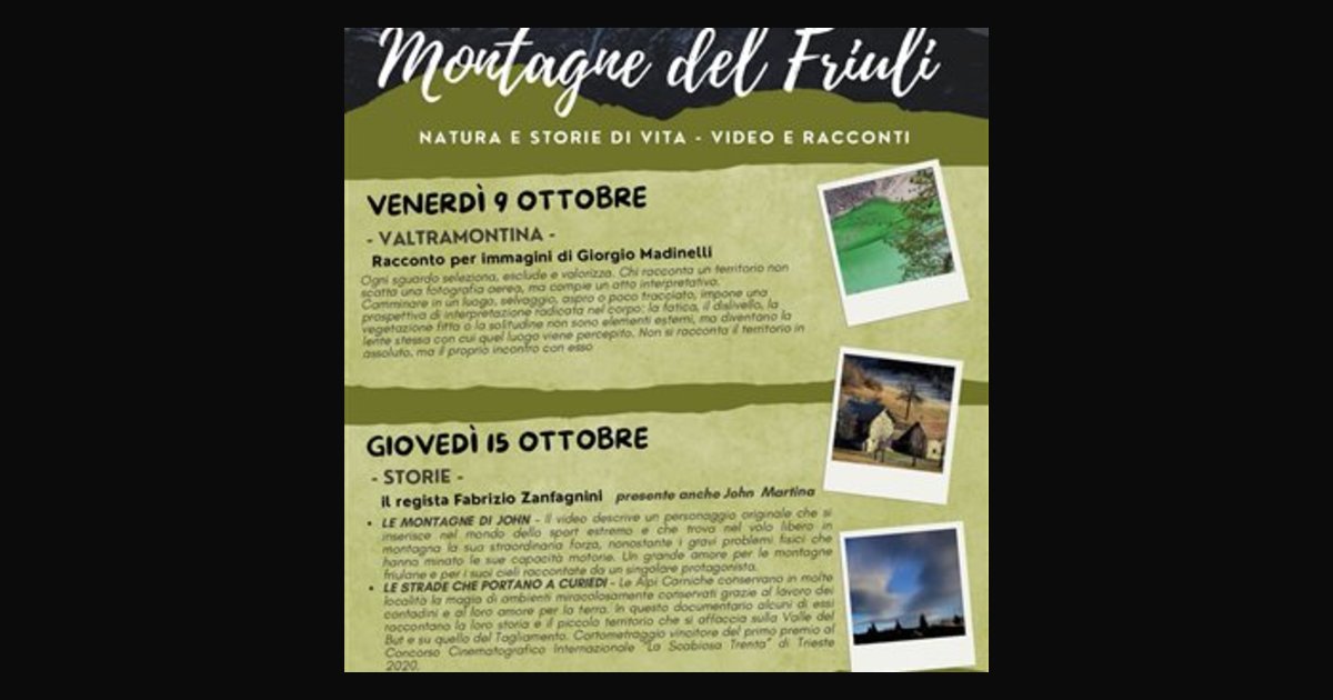 Locandina di Montagne del Friuli: natura e storie di vita - video e racconti