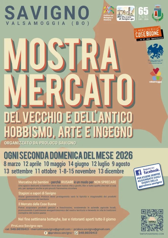 Locandina di Mostra Mercato del Vecchio e dell’Antico a Savigno 2026