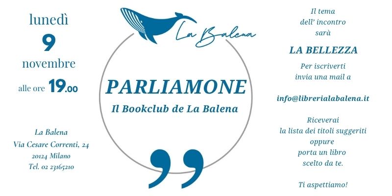 Locandina di “Parliamone. Il Bookclub de La Balena”