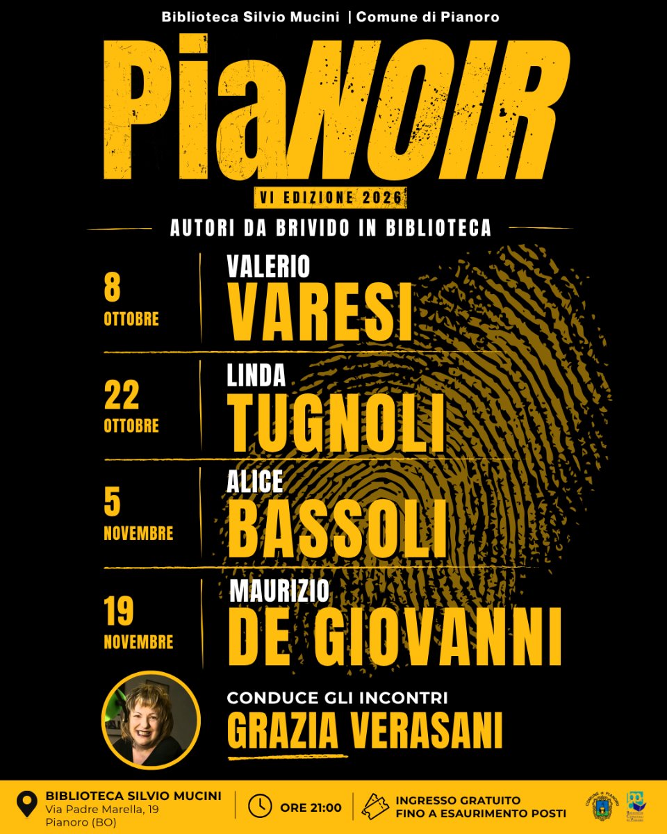 Locandina di PiaNoir 2026: autori da brivido in Biblioteca