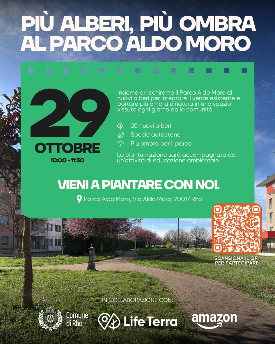 Locandina di Più alberi più ombra al Parco Aldo Moro