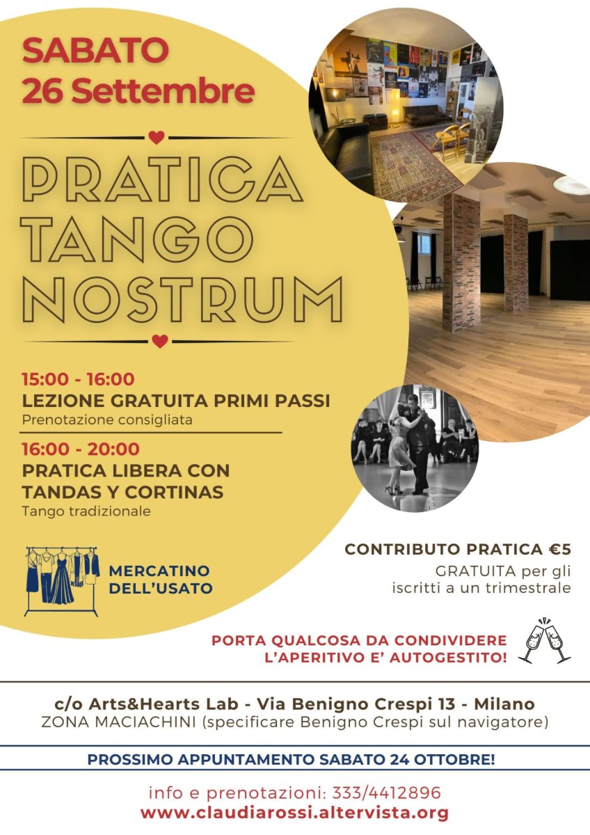 Locandina di Pratica Tango Nostrum – Milano